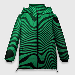 Куртка зимняя женская Абстрактный узор волн, цвет: 3D-светло-серый