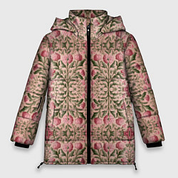 Женская зимняя куртка Переплетение из розовых цветов