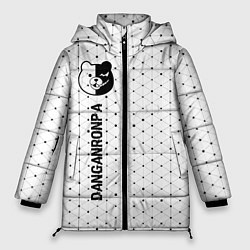 Женская зимняя куртка Danganronpa glitch на светлом фоне: по-вертикали