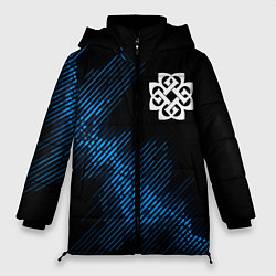 Куртка зимняя женская Breaking Benjamin звуковая волна, цвет: 3D-черный