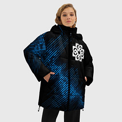 Куртка зимняя женская Breaking Benjamin звуковая волна, цвет: 3D-черный — фото 2