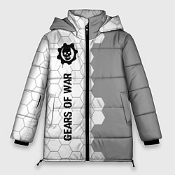 Женская зимняя куртка Gears of War glitch на светлом фоне: по-вертикали