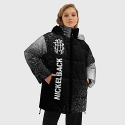 Куртка зимняя женская Nickelback glitch на темном фоне: по-вертикали, цвет: 3D-черный — фото 2
