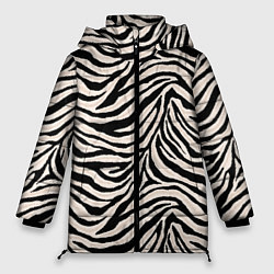 Женская зимняя куртка Полосатая шкура зебры, белого тигра