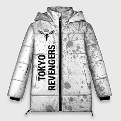 Женская зимняя куртка Tokyo Revengers glitch на светлом фоне: по-вертика