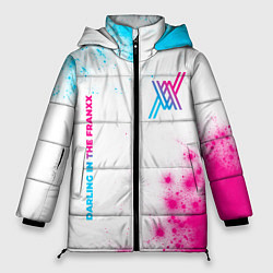 Женская зимняя куртка Darling in the FranXX neon gradient style: надпись