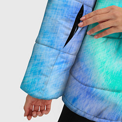 Куртка зимняя женская Тай дай морская волна, цвет: 3D-черный — фото 2