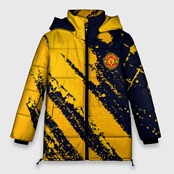 Куртка зимняя женская Manchester United FC ФК Манчестер Юнайтед, цвет: 3D-черный