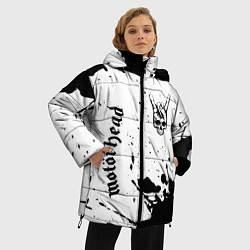 Куртка зимняя женская Motorhead и рок символ на светлом фоне, цвет: 3D-черный — фото 2