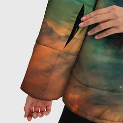 Куртка зимняя женская Аморфный цветастый космос, цвет: 3D-светло-серый — фото 2