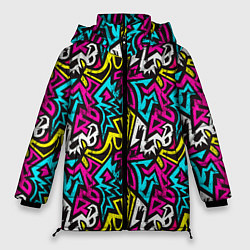 Куртка зимняя женская Цветные зигзаги Colored zigzags, цвет: 3D-светло-серый