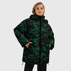 Куртка зимняя женская Точечный камуфляжный узор Spot camouflage pattern, цвет: 3D-черный — фото 2