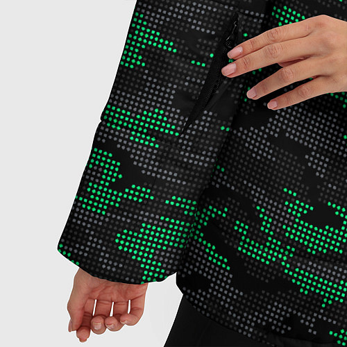 Женская зимняя куртка Точечный камуфляжный узор Spot camouflage pattern / 3D-Светло-серый – фото 5