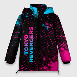 Женская зимняя куртка Tokyo Revengers - neon gradient: надпись, символ