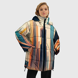 Куртка зимняя женская Небоскребы, цвет: 3D-светло-серый — фото 2