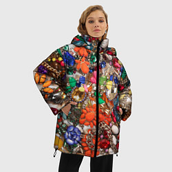 Куртка зимняя женская Камни и драгоценности, цвет: 3D-светло-серый — фото 2