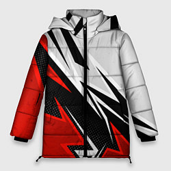 Куртка зимняя женская Бело-красная униформа для зала, цвет: 3D-черный