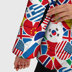Куртка зимняя женская Флаги стран мира, цвет: 3D-красный — фото 2