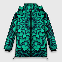 Куртка зимняя женская Мандала анахата чакра, цвет: 3D-светло-серый