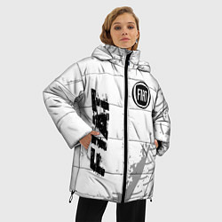 Куртка зимняя женская Fiat speed на светлом фоне со следами шин: надпись, цвет: 3D-черный — фото 2