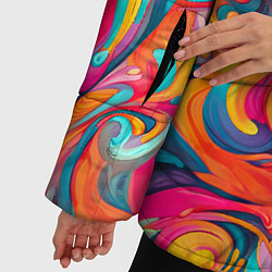 Куртка зимняя женская Разноцветные мазки красок, цвет: 3D-светло-серый — фото 2