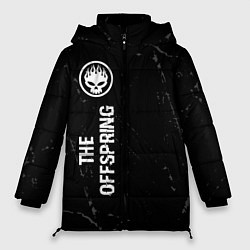 Женская зимняя куртка The Offspring glitch на темном фоне: по-вертикали