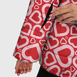Куртка зимняя женская Любовь - сердечки, цвет: 3D-красный — фото 2
