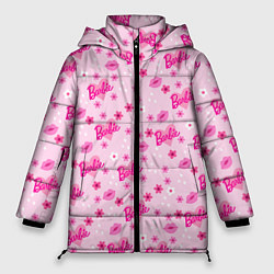 Женская зимняя куртка Барби, сердечки и цветочки