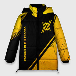 Куртка зимняя женская Darling in the FranXX - gold gradient: надпись, си, цвет: 3D-черный