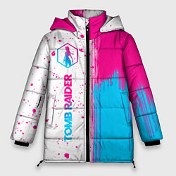 Женская зимняя куртка Tomb Raider neon gradient style: по-вертикали