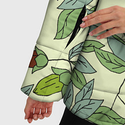 Куртка зимняя женская Зелененькие листья, цвет: 3D-светло-серый — фото 2