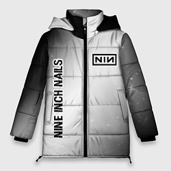 Куртка зимняя женская Nine Inch Nails glitch на светлом фоне: надпись, с, цвет: 3D-черный