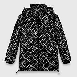 Куртка зимняя женская Кольца на черном, цвет: 3D-светло-серый