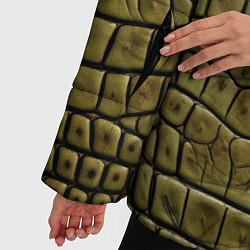 Куртка зимняя женская Текстура кожи крокодила, цвет: 3D-светло-серый — фото 2