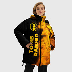 Куртка зимняя женская Tomb Raider - gold gradient: по-вертикали, цвет: 3D-черный — фото 2