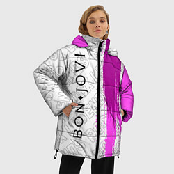 Куртка зимняя женская Bon Jovi rock legends: по-вертикали, цвет: 3D-черный — фото 2