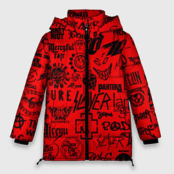 Женская зимняя куртка Лучшие рок группы на красном