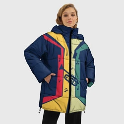 Куртка зимняя женская Труба в разноцветных полосах Jazz music, цвет: 3D-светло-серый — фото 2