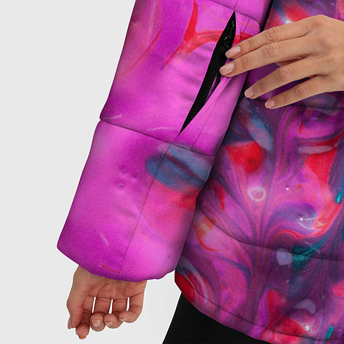 Женская зимняя куртка Феерия жидких красок / 3D-Красный – фото 5