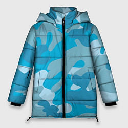 Женская зимняя куртка Камуфляж военный синий
