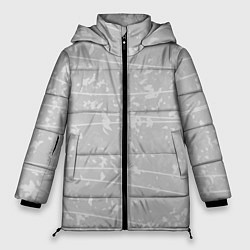 Куртка зимняя женская Абстракция светло-серый, цвет: 3D-черный