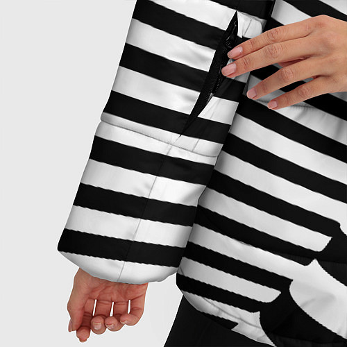 Женская зимняя куртка Черно-белая иллюзия / 3D-Светло-серый – фото 5