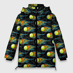 Куртка зимняя женская Мячики теннисные, цвет: 3D-черный