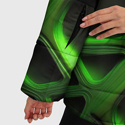 Куртка зимняя женская Объемные зеленые соты, цвет: 3D-черный — фото 2