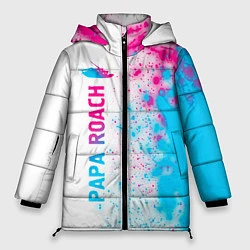Куртка зимняя женская Papa Roach neon gradient style: по-вертикали, цвет: 3D-черный