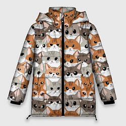 Женская зимняя куртка Паттерн милые котики