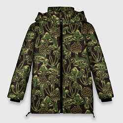 Женская зимняя куртка Магические грибы - камуфляж