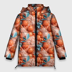 Женская зимняя куртка Сочные фрукты клипарт