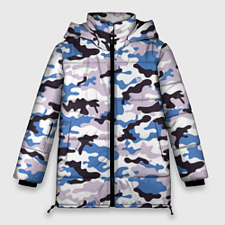 Куртка зимняя женская Красивый модный камуфляж, цвет: 3D-черный