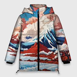 Женская зимняя куртка Пейзаж в Японском ретро стиле